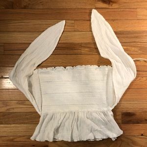 Free People reversible white strapless tube top